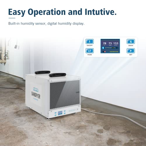 Crawl Space Dehumidifier, 180Pint Commercial Dehumidifiers for Basement