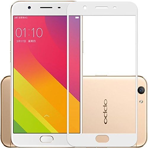Frazil Full Glue, Full Coverage Edge-to-Edge 5D Tempered Glass Screen Protector for Oppo F1s (White)