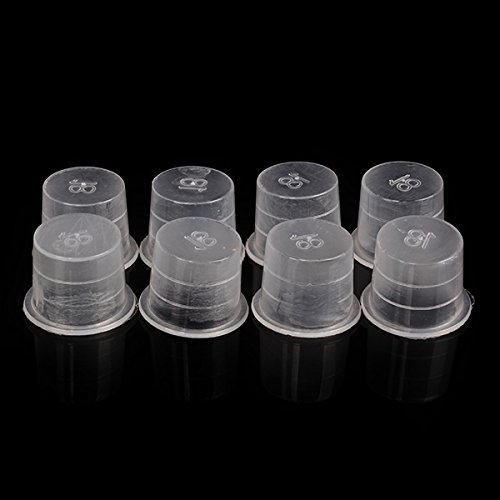 18mm Large Size Ink Cups Disposable Plastic Caps for Tattoo Art (Pack of 500)