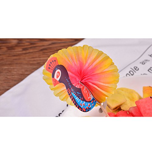 SM SunniMix Papier Cocktail Schirmchen Getränke im Nachtklub für Wein Bier Bar, Pfau, 25pcs/Set – Bild 7