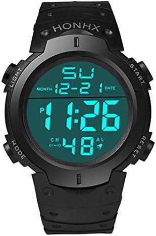 Men Watches,TOMIN Automatic Fashion Waterproof Men's Boy LCD Digital Stopwatch Date Rubber Sport Wrist Watch (Black)