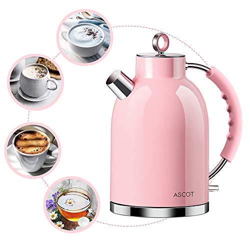 Electric Kettle, ASCOT Stainless Steel Electric Tea Kettle, 1.7QT