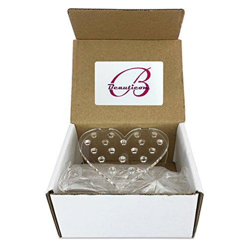 Beauticom 18 Piece Clear Plastic Nail Tip Display Sticks With Heart Shaped Stand Set