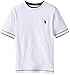 U.S. Polo Assn. Big Boys' Double Crew Look T-Shirt, White Marina Blue, 10/12