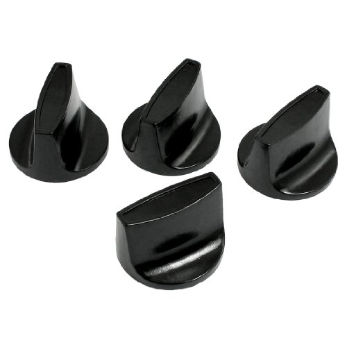 Plastic Electric Cooker Hob Knobs 8.3mm Screw Dia 4 Pcs Black