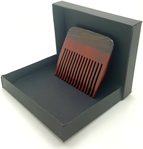 Beard Gains Two Tone Wedge Wood Beard Comb W/ High Gloss Protective Coating - Anti Static and Anti Snag Design - Great For Thick Beards