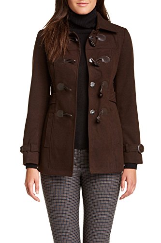 Vertigo Paris Women's Classic Duffle Style Toggle Coat - Coffee Bean - X-Large Vertigo Paris Women's Classic Duffle Style Toggle Coat - Coffee Bean - X-Large