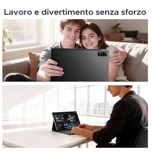 BIRDCLAW P12 Pro Tablet 12 Pollici, 12000mAh Tablet Android 16, 48GB RAM+256GB ROM/2TB TF, T7300 Octa-Core, 4G LTE, 2.4K/120Hz, 13MP, Gemini AI, Face ID/OTG/GPS/FM, Tablet con Tastiera e Penna, Blu