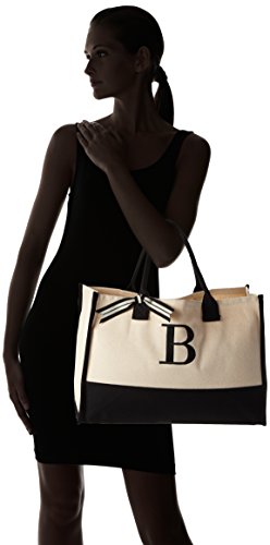Mud Pie B-Initial Canvas Tote