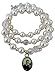 Patron of Mothers Saint St Gerard White Imitation Pearl Bead 7 1/2 Inch Adjustable Wrap Rosary Bracelet