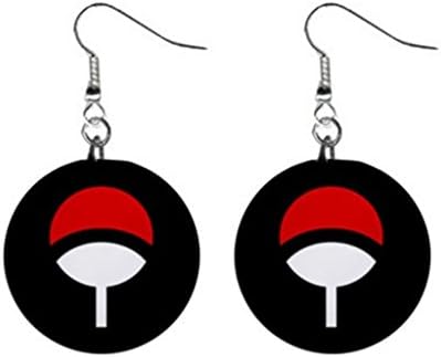 Uchiha Symbol Earrings,Black background