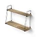SRIWATANA Long Floating Shelves, 2 Tier Rustic Wood Wall Shelves, Wall Mounted Shelves with Large Capacity for Many Rooms Decor primary