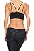 O TO S Women's Strappy Front Criss Cross Sports Bra Tops Bralette Active Wear Yoga Workout Removable Pad K145 Black XL/XXL