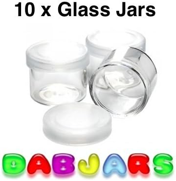10 x Glass Jars that are small, tiny, mini, miniature, adorable, lovable, made with love by DabJars brand premium quality * only authorized seller * …
