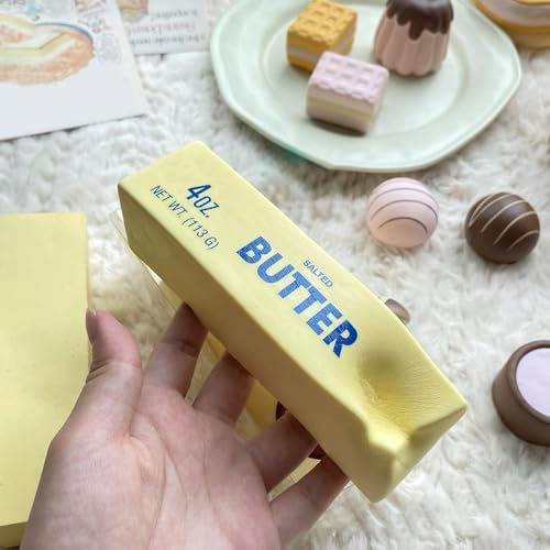 Winnsell Squeeze Butter Toy, Soft Butter Squishys Stress Relief Block PU Material Butter Stick Slow Rising Squishy Food Fidget Toy PU Material Butter