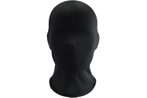 UUYYEO 2 Pcs Black Full Face Mask Cover Faceless Skin Masks Halloween Cosplay Spandex Hood Mask for Unisex Cosplay