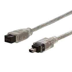 IEEE-1394 9P / 4P, Clear, Firewire Cable, 10 ft