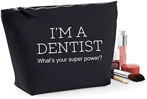 Dentist Gift Women's Large Make Up Accessory Bag Makeup Case Black