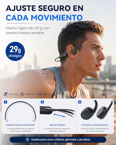 HIFI WALKER Auriculares Conducción Ósea Natación, IPX8 Impermeables para Nadar, MP3 32GB, Bluetooth 6.0, Open Ear Acuáticos para Piscina, Correr, Ciclismo y Gimnasio