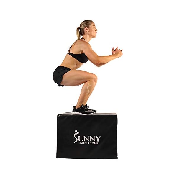 Sunny Health & Fitness Foam Plyo Box with Adjustable Heights and High Weight Capacity