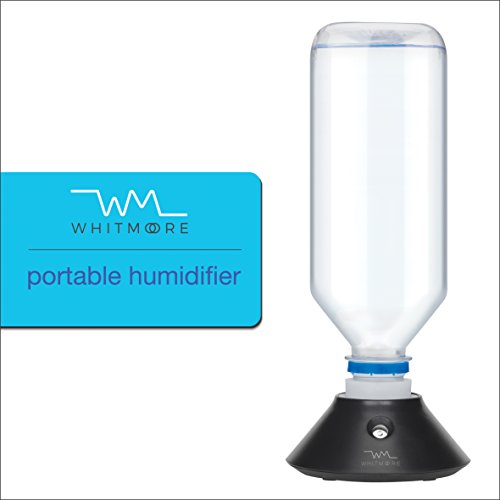 Portable Cool Mist Personal Humidifiers USB Powered Whisper Quiet Ultrasonic Water Bottle Humidifier Travel Air Humidifier Mini Vaporizer for Sinus Allergy Relief in your Office Home Hotel Car (Black)