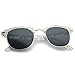 zeroUV Retro Transparent Daisy Floral Print Half-Frame Horn Rimmed Sunglasses 50mm