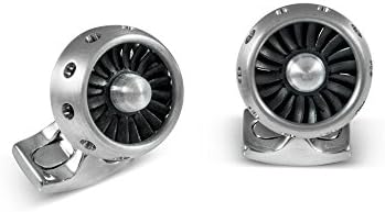 Deakin &amp; Francis Jet Turbine Engine Cufflinks Brushed Aluminium