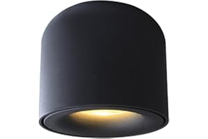 A AISILAN Aisilan LED Cob Dimmable Ceiling Spotlight Surface Mounted Corridor Downlight 7W 3000K Warm White Black Aluminum Spot Light Fixture, CRI97