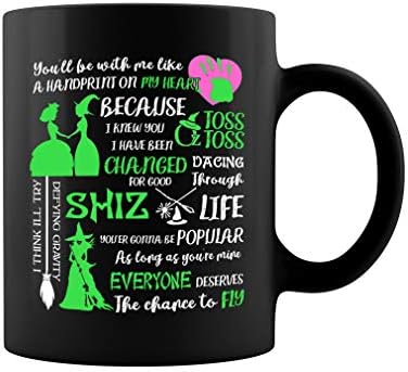 You'll Be With Me Like A Handprint On My Heart Wicked Ceramic Coffee Mug Tea Cup (11oz, Black)