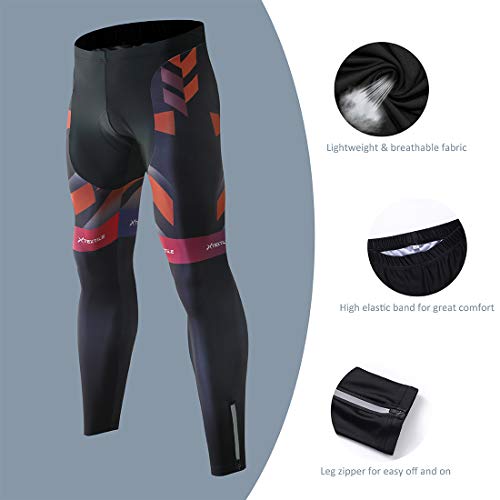 image for Xtextile Men's Bicycle Pants 4D Coolmax Padded Cycling Tights Leggings