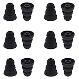 BLLQ 6 Pairs Replacement Triple Flange Ear Tips Earbuds Eartips Silicone Buds for Most in Ear Headphones (Sony Powerbeats Jaybird Senso etc.) Black [Large Size] (3flange Tips L)