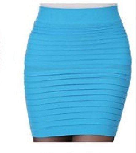 Bodycon Bandage Mini Skirt Micro Mini Tube Skirt (Blue)