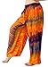 Treasures of Thailand Real Tie Dye Pants Unisex Harem Hippy Beach Casual Wear Orange