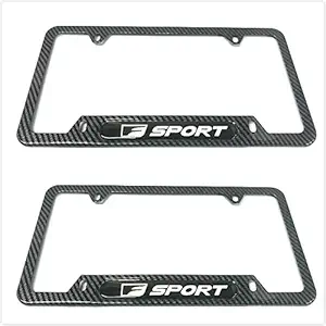 Mesport Carbon Fiber Style Stainless Steel Rust Free F Sport License Plate Cover Frames Holder with Screw Caps for Lexus F-Sport (2 CB)