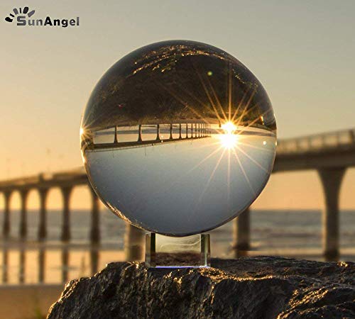 Sunangel 80mm/3inch,k9 clear crystal ball globe with fr…