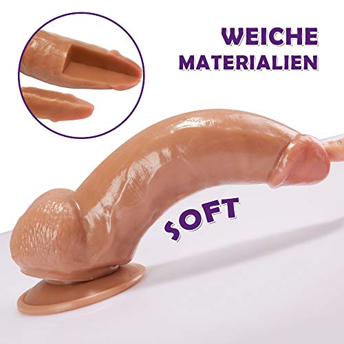 Fondlove realistischer Dildo Sexspielzeug für Frauen und Männer Anal Dildo XXL Riesiger Dildo groß mit Starkem Saugnapf stimulate G-Punkt Anal Penis Plug 22×5.2CM