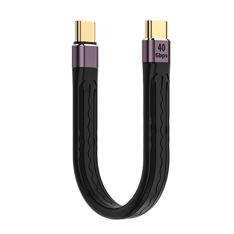 CY Type-C USB-C Male to Male USB4 40Gbps 100W 8K Flat Slim FPC Data Cable 13cm for Laptop Phone B0C3V58HTJ — image 1