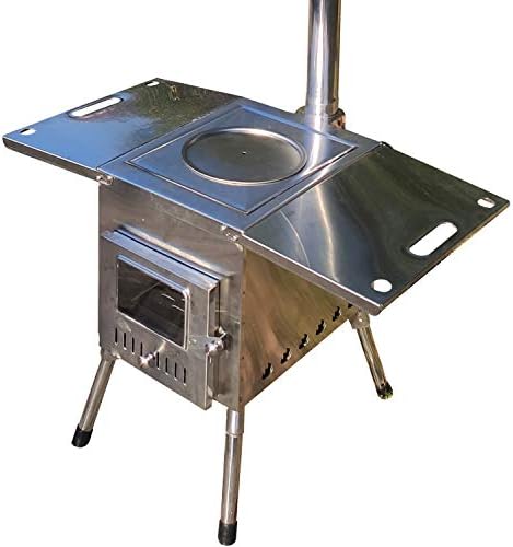 Sarada ストーブ 薪 キャンプ 煙突 折りたたみ 調理器具 アウトドア コンロ 屋外 焚き火台 バーベキュー 棚付き コンパクト 車載 q 暖房 冬 並行輸入品