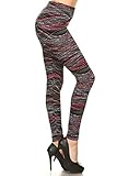 Leggings Depot Women's Fall/Winter Ultra Soft Popular Best Christmas Printed Holiday Fashion Leggings Bat (Scribbles, One Size (Size 0-12))