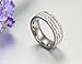 Vnox 7mm Width Women Stainless Steel Eternity Ring CZ Cubic Zirconia Circle Round,Size 5-9