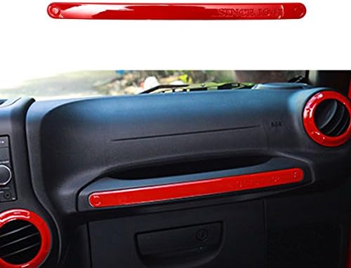 ICARS Red Interior Inner ABS Copilot Handle Trim Guard Accessories for 2011 2012 2014 2013 2014 2015 2016 2017 Jeep Wrangler JK &amp; Unlimited 1 pc