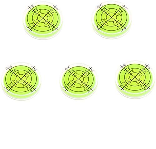 XMLEI High Precision Horizontal Bubble Level, 5Pc Set - Universal, Clear and Green, Plastic, for Camera, PTZ Level, Medical Equipment, Office Desktop, Furniture, Toy, Frame, Calendar