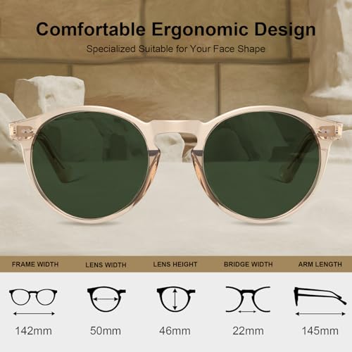CARFIA Mens Polarized Sunglasses Vintage UV400 Protection Driving Travel Sunglasses CA5289