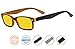 Reduce Eyestrain,Anti Blue Rays,UV Protection Computer Reading Glasses(Black-Yellow,Amber Tinted Lenses) +1.5