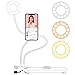 Neewer Selfie Ring Light with Cell Phone Holder Stand for Live Stream/Makeup,LED Camera Lighting (3-Light Mode,8-Level Brightness) with Lazy Bracket Compatible with iPhone 8 7 6S Plus X Android(White)