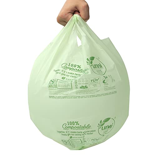 UNNI Compostable Bags with Handles, Gallon, 15 Liter, 30 Count