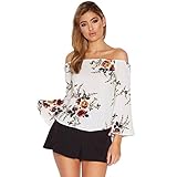 Blackobe 2017 Fashion Summer Women's Flower Print Flare Sleeve Irregular Tops T Shirt