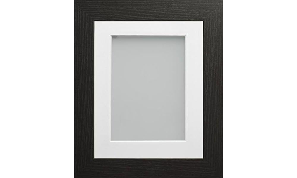 Frame Company Watson Range Black 14x11 inch Picture Photo Frame with White Mount for Image A4 inch *Choice of Sizes* Fitted with Real Glass — image 1