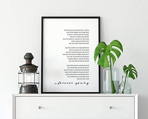 Amazon Com Forever Young Song Lyrics Print Digital Download