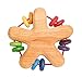 Grimm's Rattle Star - Natural Wooden Baby Grasper & Teething Toy with 10 Colorful Beads, Rainbow Colors
